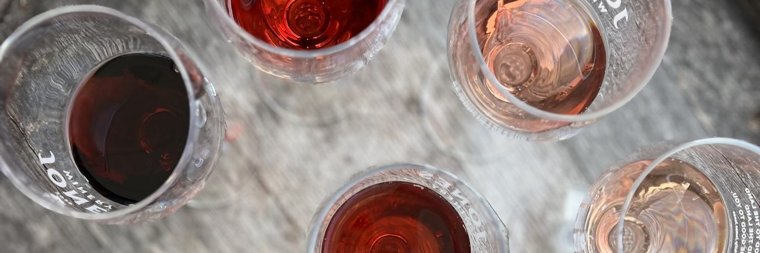Wine Glasses on Barrel