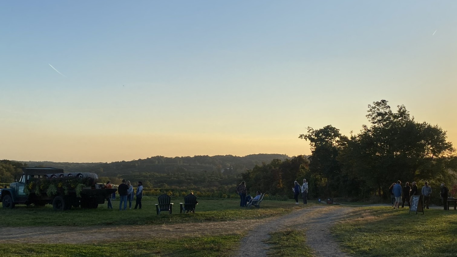 Enjoying a fall evening at Pumpkinseed Hill