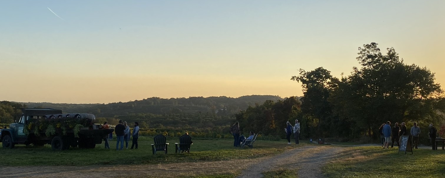 Enjoying a fall evening at Pumpkinseed Hill