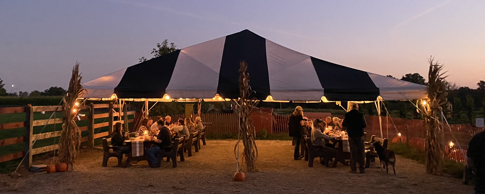 Under the tent at Pumpkinseed Hill
