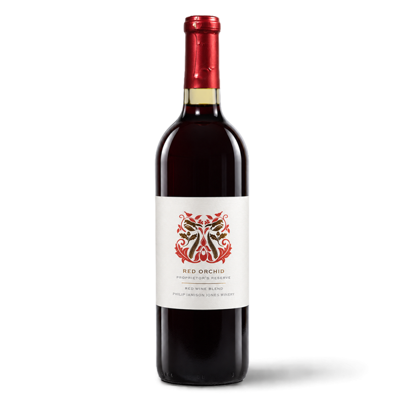 Red Orchid Wine Bottle